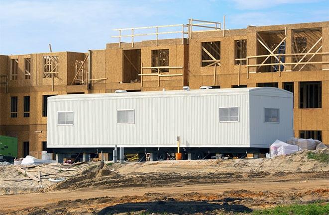 construction workers meeting at office trailers on rent in Kenneth City, FL